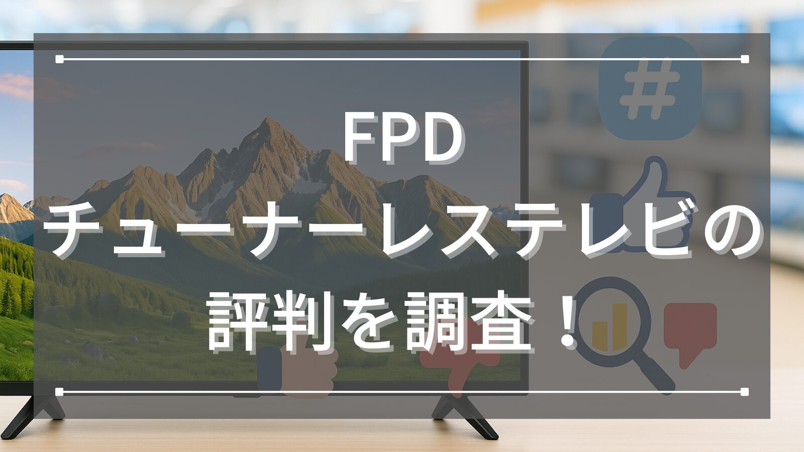 FPDチューナーレステレビの評判を調査！